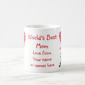 パーソナライズでおもしろいなカエルの母の日 コーヒーマグカップ (中央)