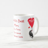 パーソナライズでおもしろいなカラスの母の日 コーヒーマグカップ (正面右)