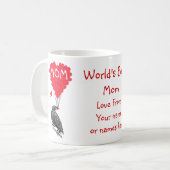 パーソナライズでおもしろいなカラスの母の日 コーヒーマグカップ (正面左)