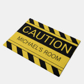 パーソナライズでおもしろいな注意の寝室のマット ドアマット (アングル)