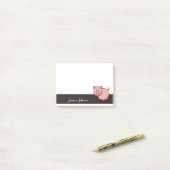 パーソナライズでおもしろいな脂肪質のピンクのブタのメモ帳 ポストイット (デスク上)