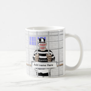 パーソナライズでおもしろいな顔の囚人のテンプレート コーヒーマグカップ