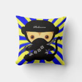 パーソナライズでかわいいかわいいの忍者猿 クッション (正面)