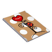 パーソナライズでかわいいてんとう虫のスケッチ ノートブック (右側)