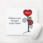 パーソナライズでかわいいてんとう虫のスケッチ マウスパッド (マウス)