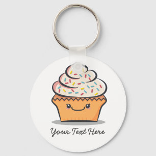 パーソナライズでかわいいカップケーキKeychain キーホルダー