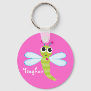 パーソナライズでかわいいトンボKeychain -個人化して下さい キーホルダー
