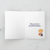 パーソナライズでかわいいバスケットボールのバースデー・カード カード (内部)