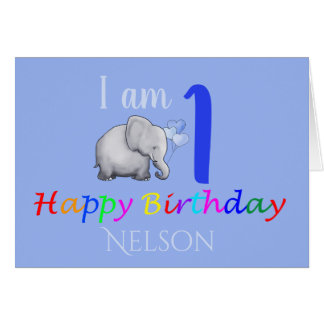パーソナライズでかわいいベビー象の第1誕生日の詩