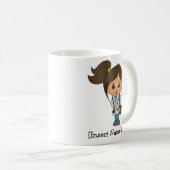 パーソナライズでかわいい医者、ブルネットの女性 コーヒーマグカップ (正面右)