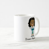 パーソナライズでかわいい医者、黒い/アフリカの女性の コーヒーマグカップ (正面右)