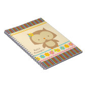 パーソナライズでかわいい熱帯フクロウの女の子のノート ノートブック (右側)