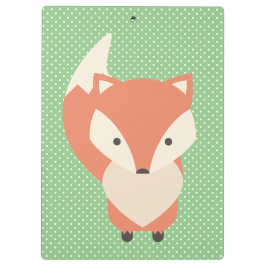 パーソナライズでかわいい睡眠のキツネ クリップボード (裏面)
