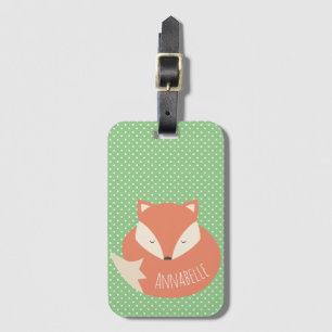 パーソナライズでかわいい睡眠のキツネ ラゲッジタグ