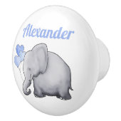 パーソナライズでかわいい象の男の赤ちゃんの子供部屋 セラミックノブ (右)