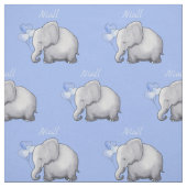 パーソナライズでかわいい象の男の赤ちゃんの子供部屋 ファブリック (見本)