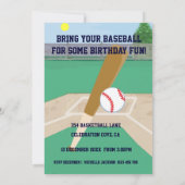 パーソナライズでかわいい野球の漫画プレーヤー 招待状 (裏面)