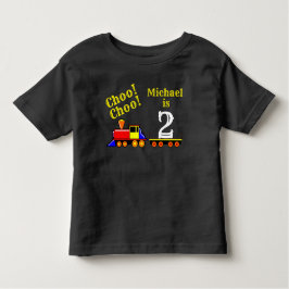 パーソナライズでかわいいChoo Chooの誕生日の列車 トドラーTシャツ