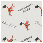 パーソナライズでかわいいCrawfishの卒業 ファブリック (クローズアップ)