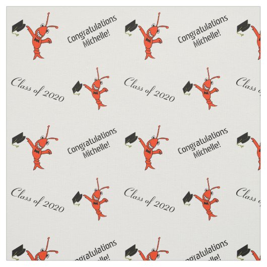 パーソナライズでかわいいCrawfishの卒業 ファブリック (見本)