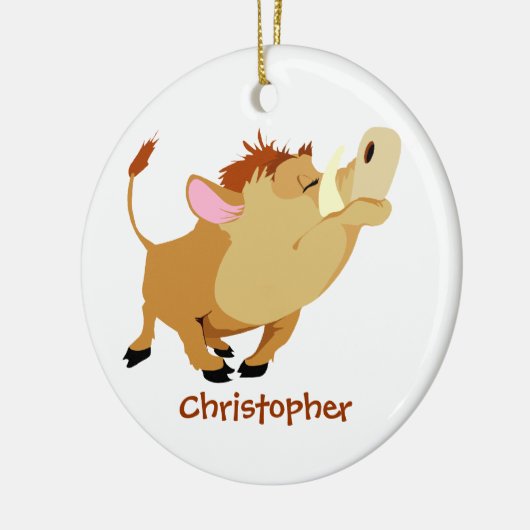パーソナライズでかわいいwarthogのオーナメント セラミックオーナメント (左)