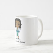 パーソナライズでかわいく黒い/アフリカのメスの医者 コーヒーマグカップ (正面右)