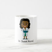 パーソナライズでかわいく黒い/アフリカのメスの医者 コーヒーマグカップ (中央)