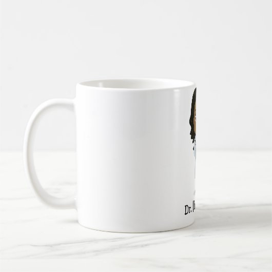 パーソナライズでかわいく黒い/アフリカのメスの医者 コーヒーマグカップ (左)