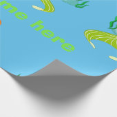 パーソナライズでかわいく、チャーミングな人魚の女の子 ラッピングペーパー (角)