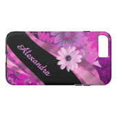 パーソナライズでかわいらしいピンクの花パターン Case-Mate iPhoneケース (裏面(横))