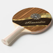 パーソナライズでかわいらしくフェイクなマツ木穀物 卓球ラケット (正面アングル)