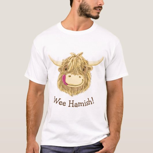 パーソナライズでちっぽけなHamishの高地牛 Tシャツ (正面)