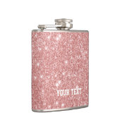 パーソナライズでエレガントでシックでフェイクなグリッターのばら色の金ゴールド フラスク (右)