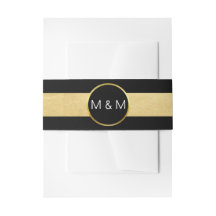 パーソナライズでエレガントで黒くフェイクな金ゴールドホイルの結婚式