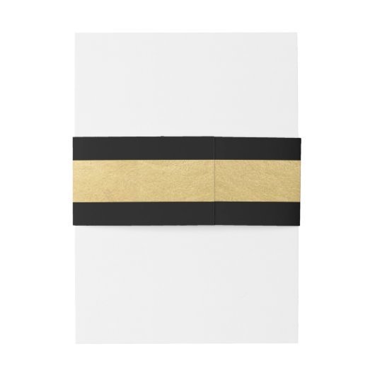 パーソナライズでエレガントで黒くフェイクな金ゴールドホイルの結婚式 招待状ベリーバンド (裏面例)