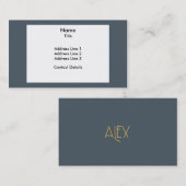 パーソナライズでエレガントなアールデコの金ゴールドアレックス 名刺 (正面/裏面)