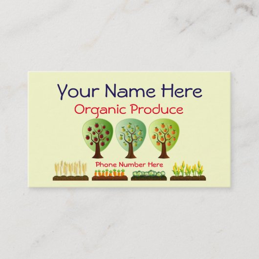 パーソナライズでオーガニックな農産物 名刺 (正面)