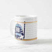 パーソナライズでカスタムなアイスホッケージャージー コーヒーマグカップ (正面左)