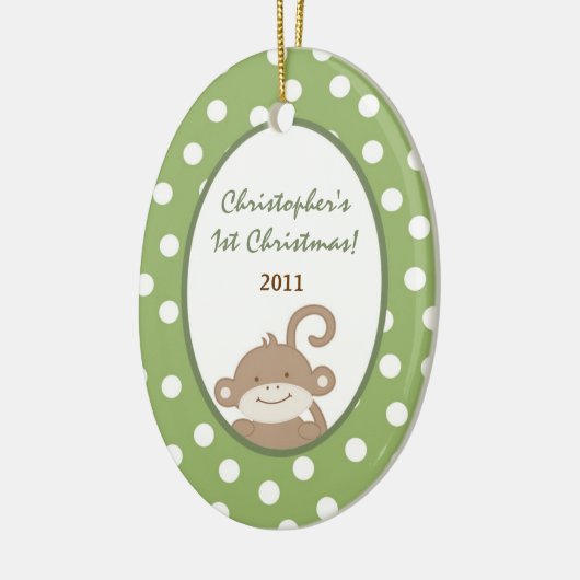 パーソナライズでカスタムなオーナメントのサファリの冒険 セラミックオーナメント (左)
