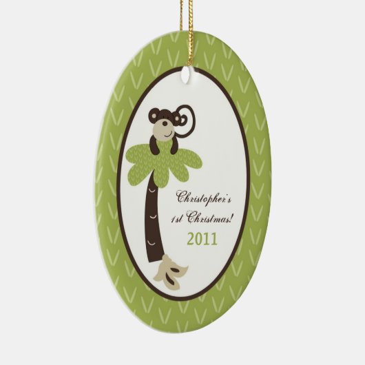 パーソナライズでカスタムなオーナメントのサマータイムの動物園Jungl セラミックオーナメント (右)