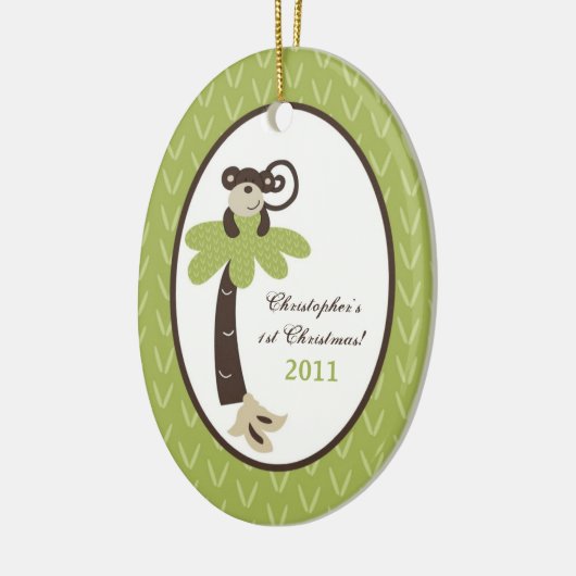 パーソナライズでカスタムなオーナメントのサマータイムの動物園Jungl セラミックオーナメント (左)