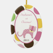 パーソナライズでカスタムなオーナメントのジャングルの女王のトラ セラミックオーナメント (正面)