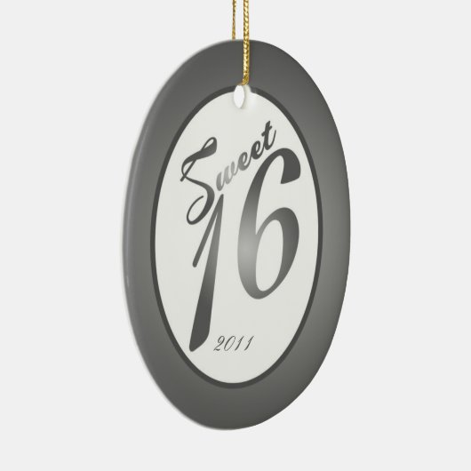 パーソナライズでカスタムなオーナメントの菓子16の銀 セラミックオーナメント (右)