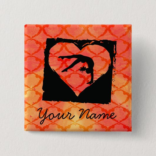 パーソナライズでカスタムなダンスの体操 缶バッジ (正面)