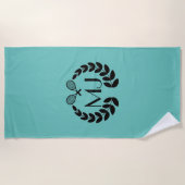 パーソナライズでカスタムなモノグラムのテニスタオル ビーチタオル (正面)