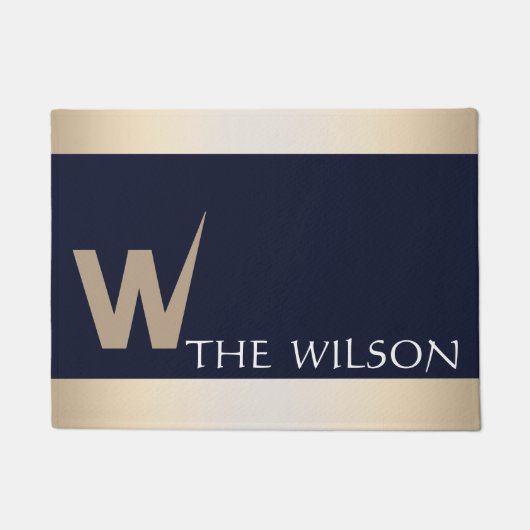 パーソナライズでカスタムなモノグラム ドアマット (正面)