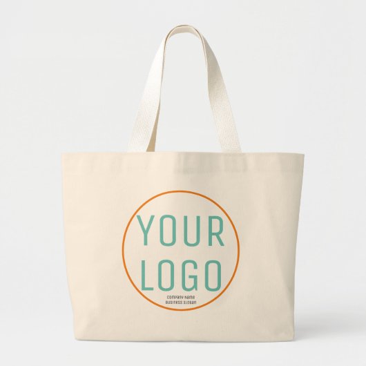 パーソナライズでカスタムなロゴの綿 ラージトートバッグ (正面)