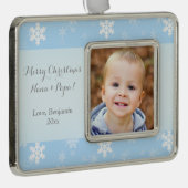 パーソナライズでカスタムな写真のクリスマスのオーナメント シルバープレートフレームオーナメント (右)