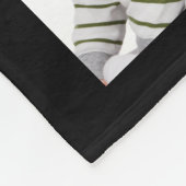 パーソナライズでカスタムな写真のコラージュのモノグラム フリースブランケット (角)