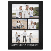 パーソナライズでカスタムな写真のコラージュのモンタージュ クリップボード (裏面)